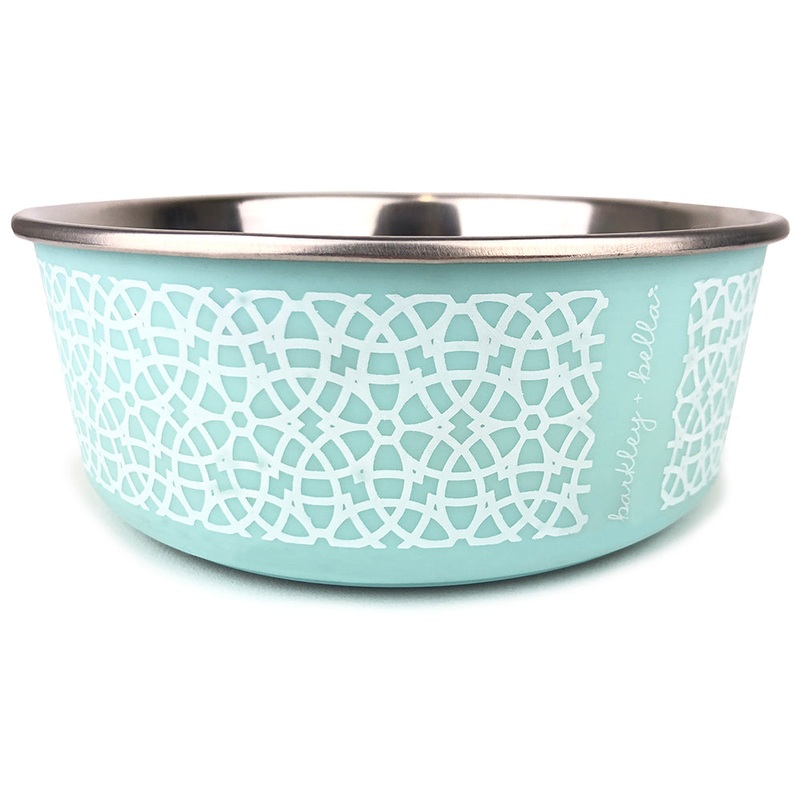 Barkley & Bella Marrakesh Stainless Steel Dog Bowl Mint