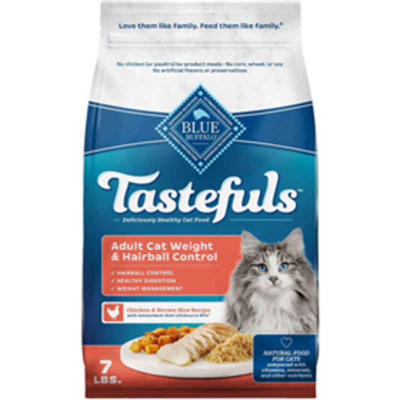 Blue Buffalo Tastefuls Adult Cat Weight & Hairball Control Chicken Recipe Dry Cat Food 7 lbs