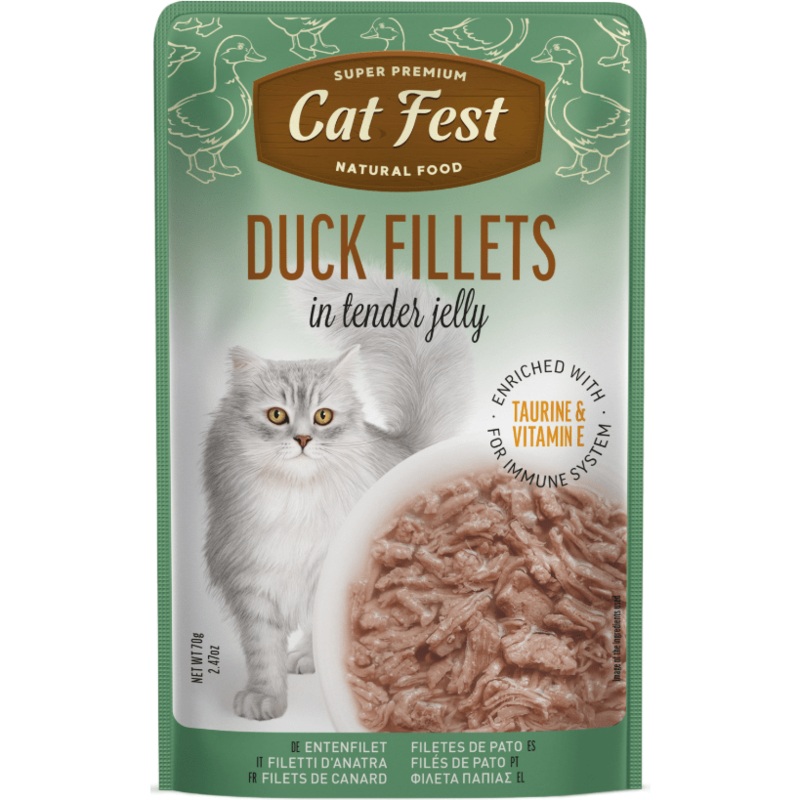 Cat Fest Duck Fillets In Tender Jelly 70gr