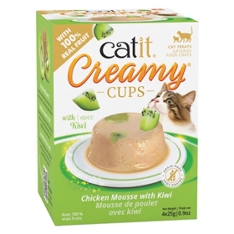 Catit Creamy Cups Chicken Mousse with Kiwi 4pk