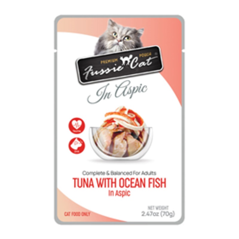 Fussie Cat Premium Pouches Tuna & Oceanfish in Aspic 2.47oz