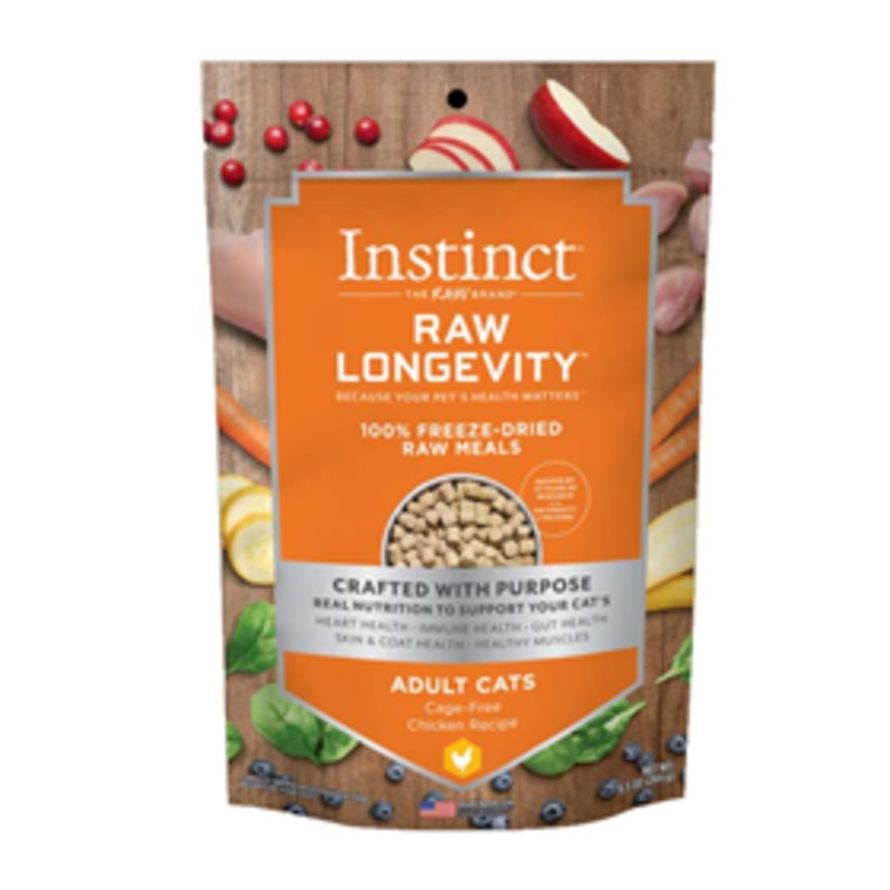 Instinct Raw Longevity 100% Freeze-Dried Raw Meals Adult Cats Cage-Free Chicken Recipe