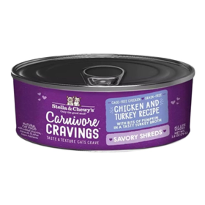 Stella & Chewy’s Carnivore Cravings Savory Shreds Chicken & Turkey Recipe