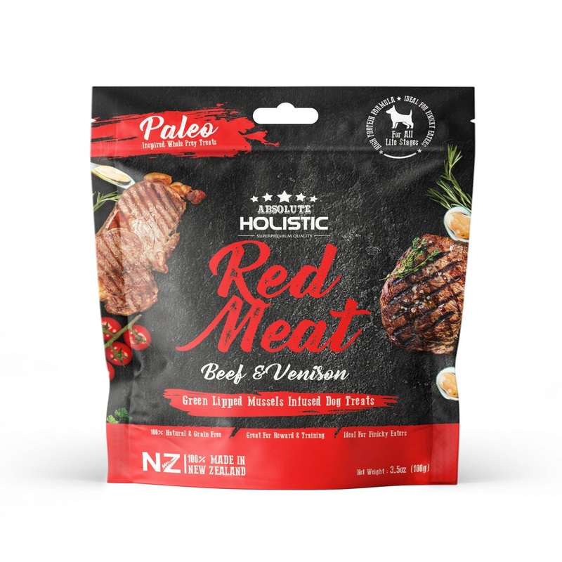 Absolute Holistic Red Meat Beef & Venison Dog Treats 200g