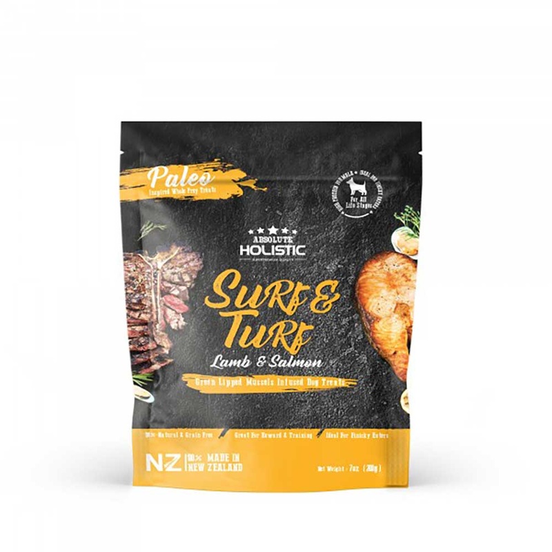 Absolute Holistic Surf & Turf Lamb & Salmon Dog Treats 200g