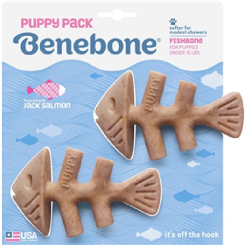Benebone Puppy Pack Fishbone Dog Chew Toy 2 Pack