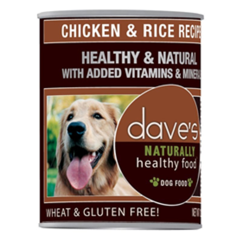 Daves Naturally Healthy Food Chicken & Rice Recipe Can Food for Dogs 13.2 oz.
