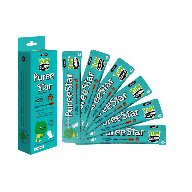 YumGuard Puree Star Hake with Apple Cat Treat 14g x 6