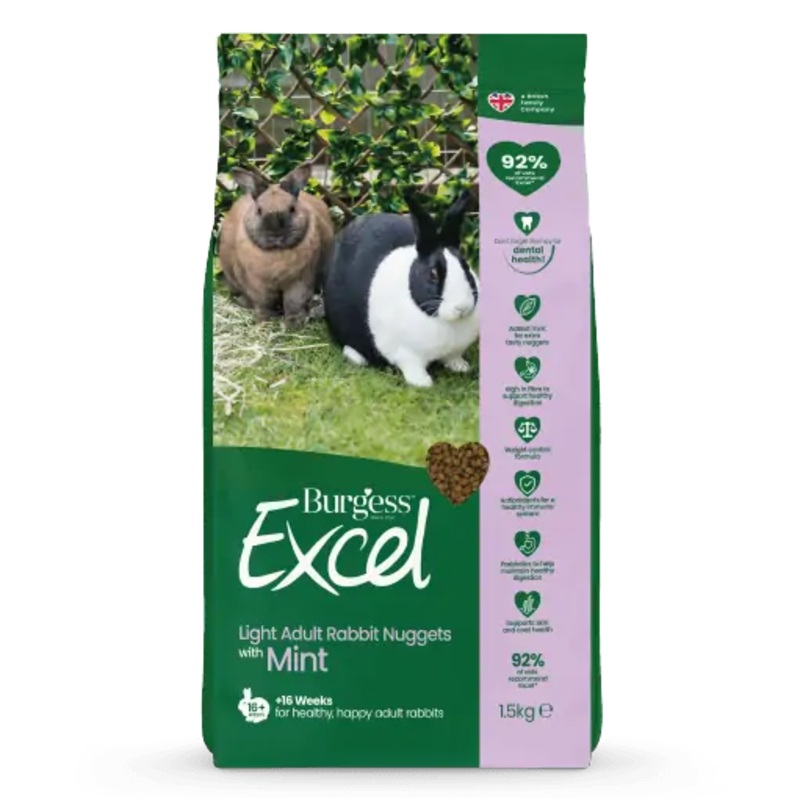 Burgess Excel Light Mint Rabbit Nuggets 1.5kg