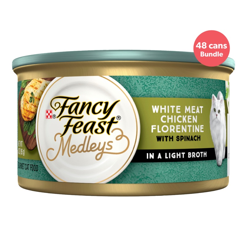 Fancy Feast Medleys White Meat Chicken Florentine And Garden Greens Adult Wet Cat Food 85g x 48