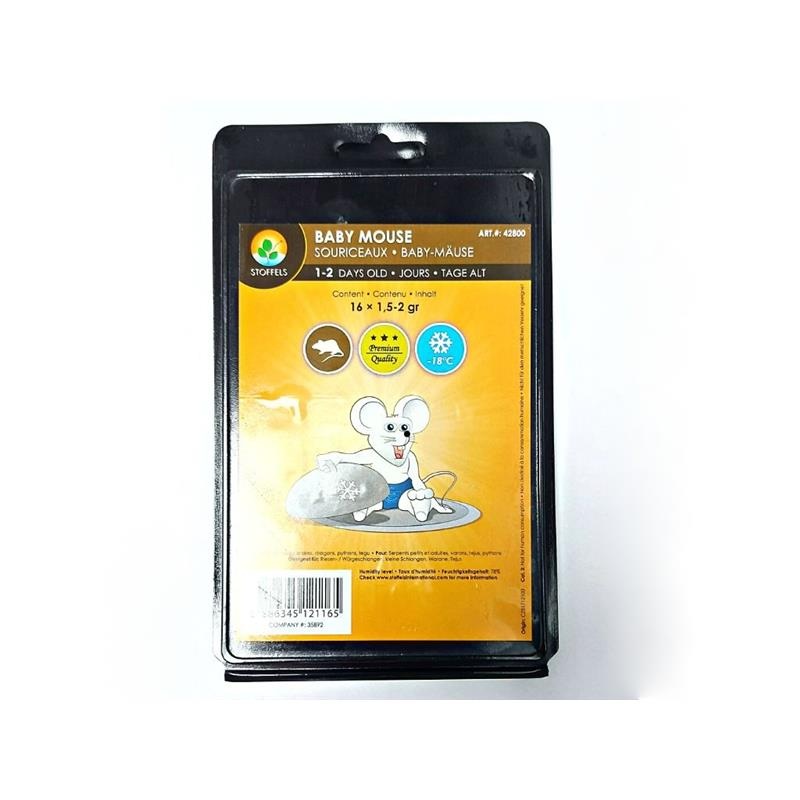 Frozen Baby Mice 1-2 Days Old Blister Pack 16×1.5-2gr