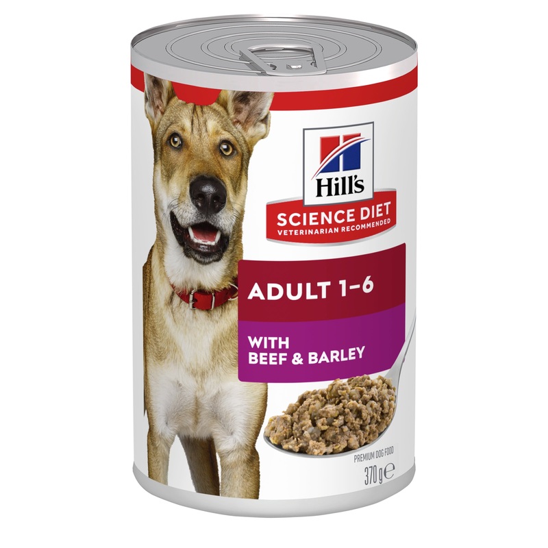 Hill’s Science Diet Adult Beef & Barley Canned Dog Food 370g x 12