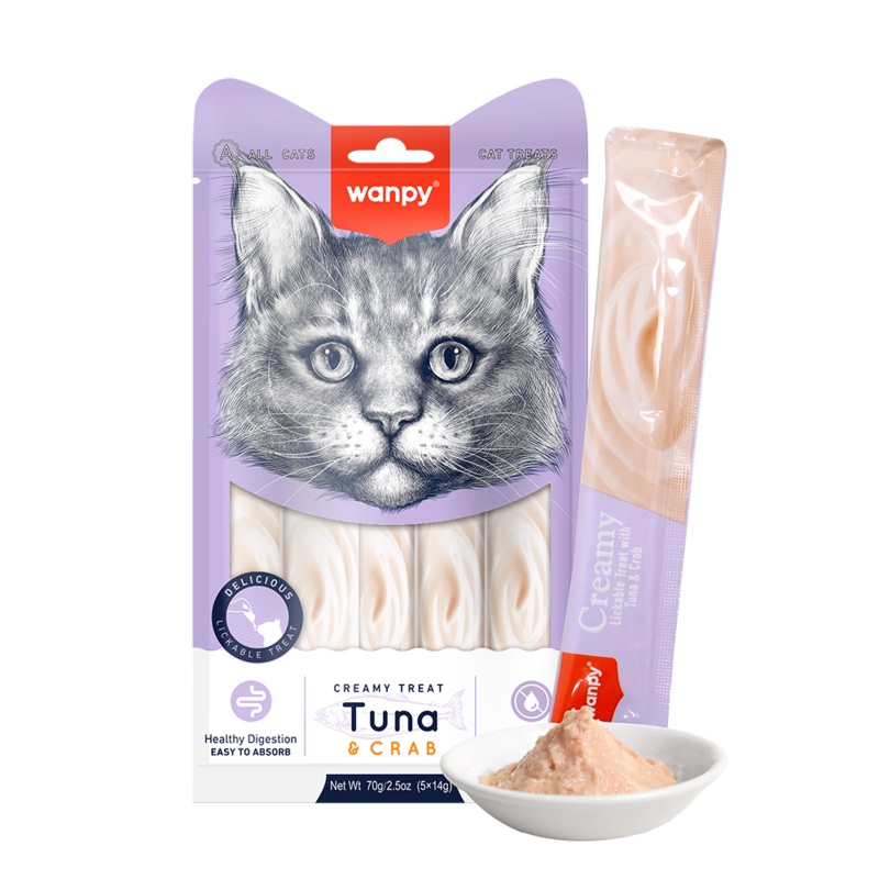 Wanpy Cat Treat Creamy Tuna & Crab 70g