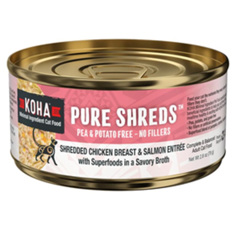 KOHA Pure Shreds Shredded Chicken Breast & Salmon Entree for Cats