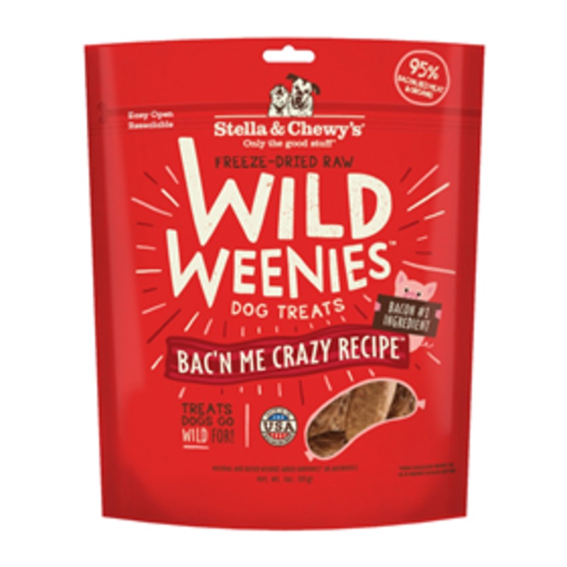 Stella & Chewy’s Wild Weenies Bac’n Me Crazy Recipe Dog Treats 3 oz.