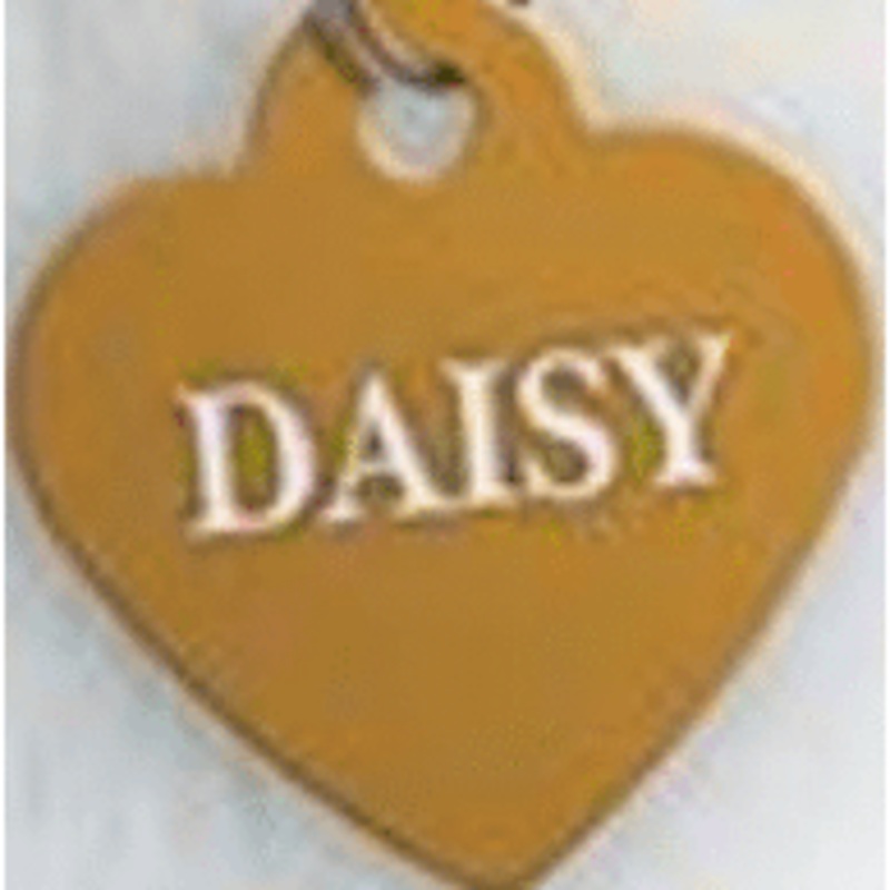 I.D Tag Small Heart Gold Daisy 2.5×2.7cm