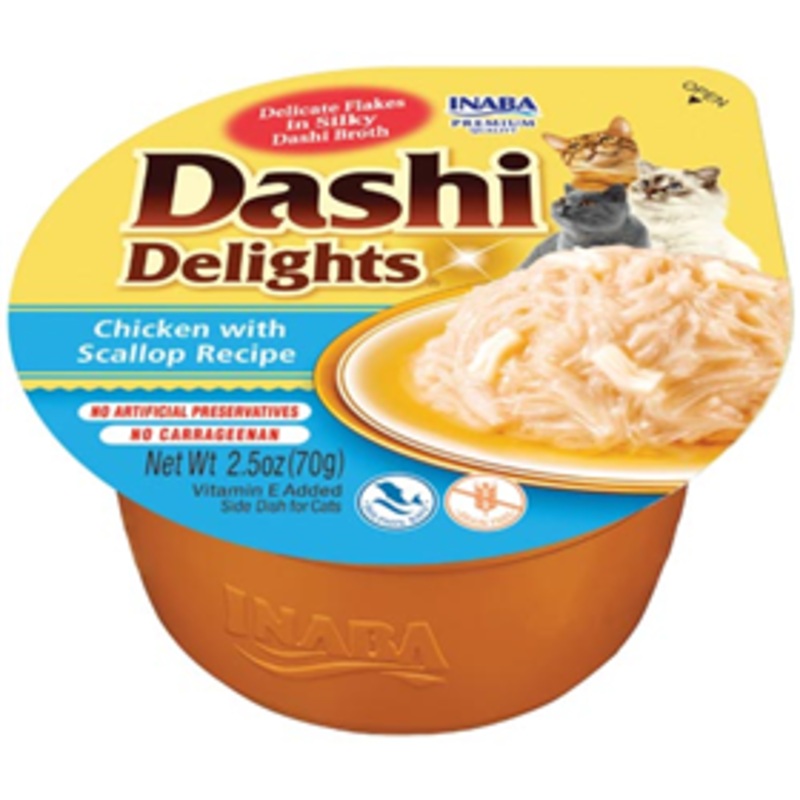 Inaba Dashi Delights Chicken with Scallop Flavored Bits in Broth Cat Food 2.5oz