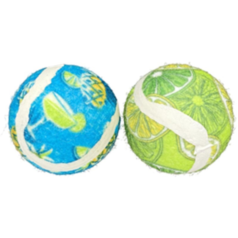 Multipet Margaritaville Tennis Ball Cat Toy 2pk