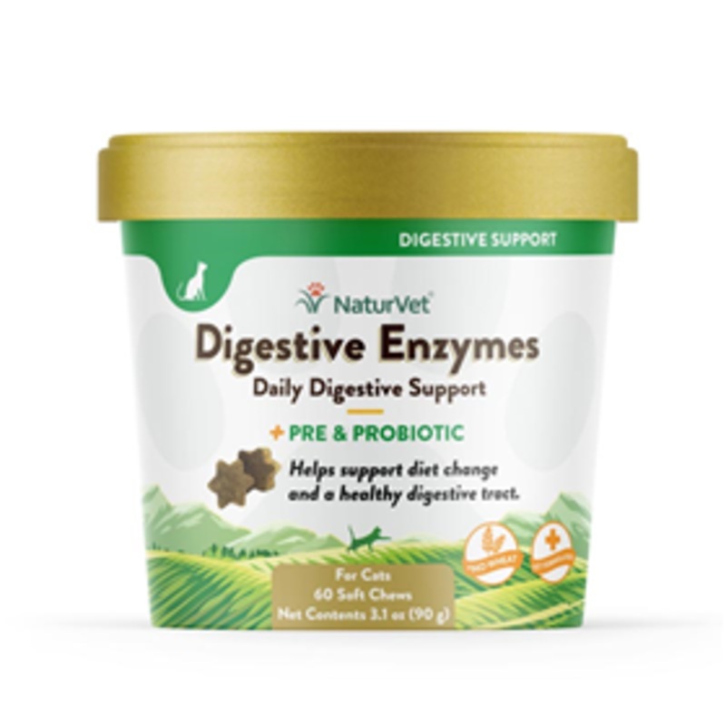 NaturVet Digestive Enzymes Cat Soft Chews 60 ct