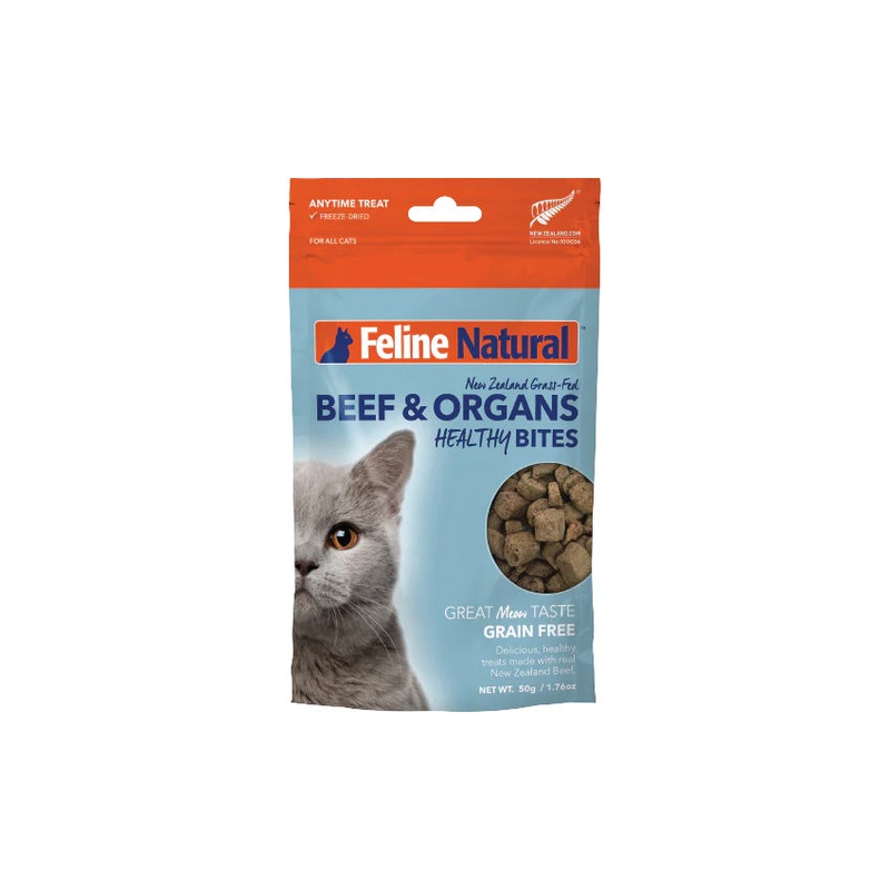 Feline Natural Beef Healthy Bites Cat Treats 50g