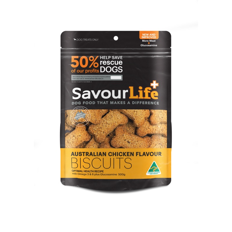 SavourLife Dog Treat Australian Chicken Flavour Biscuits 500g