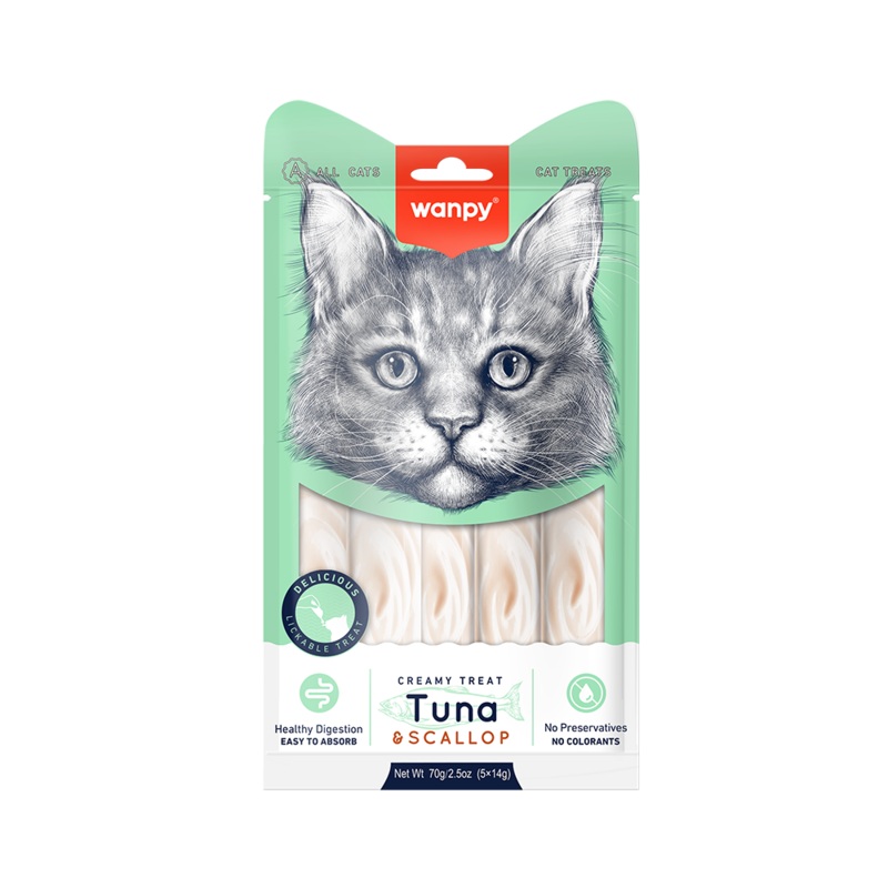 Wanpy Cat Treat Creamy Tuna & Scallop 70g
