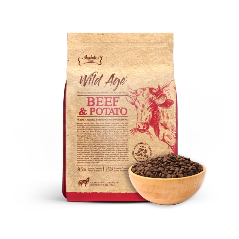 Absolute Bites Wild Age Dog Beef & Potato Complete & Balanced For All Life Stages 3.3lbs