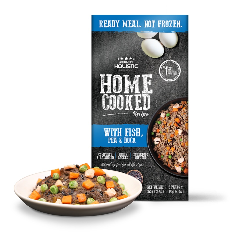Absolute Holistic Dog Home Cooked Recipe Fish, Pea & Duck 375g
