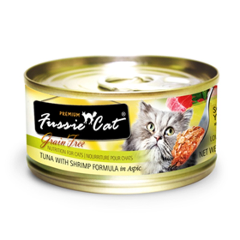 Fussie Cat Premium Grain Free Tuna & Shrimp 2.82oz Can