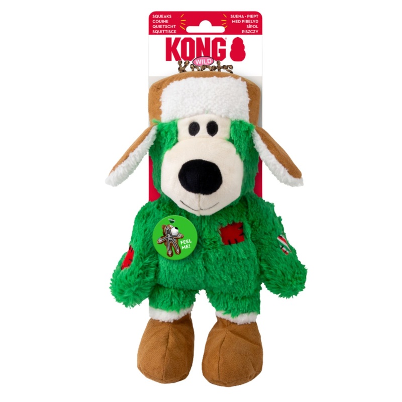 KONG Holiday Wild Knots Green Bear