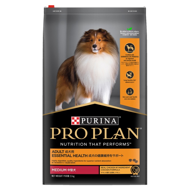 Pro Plan Essential Health Adult Chicken Medium Breed Dry Dog Food 15kg
