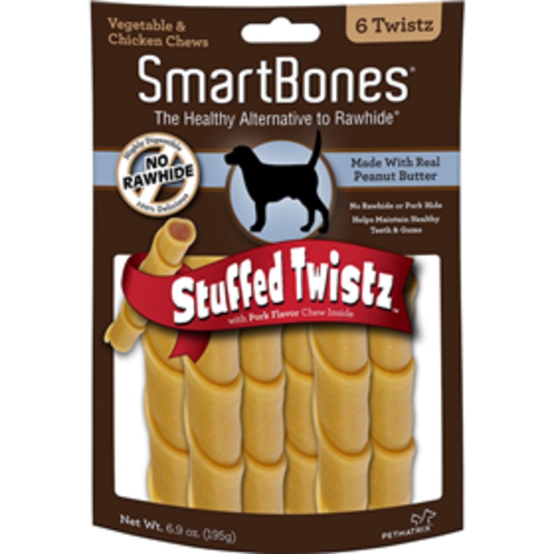 Smartbones Peanut Butter Stuffed Twistz Chews 6 pack