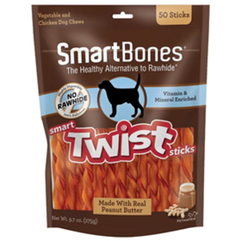SmartBones Smart Twist Sticks with Peanut Butter 50pk
