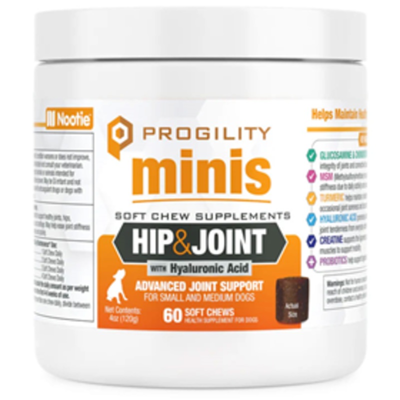 Nootie Progility Minis Soft Chew Supplements Hip & Joint with Hyaluronic Acid 60ct