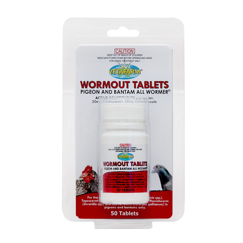 Vetafarm Pigeon and Bantam Wormout Tablets 50