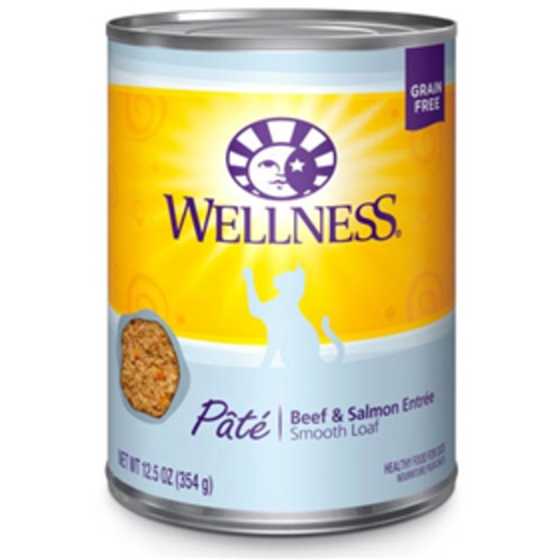 Wellness Complete Health Pate Beef & Salmon Entree Canned Cat Food 12.5 oz