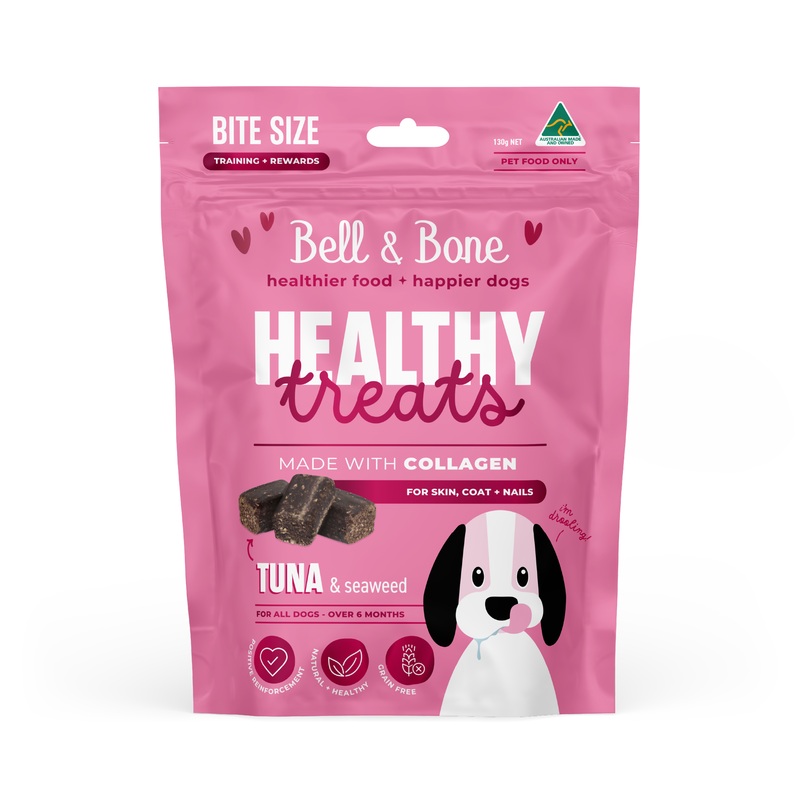 Bell & Bone Healthy Treats Skin, Coat + Nails Tuna & Seaweed Dog Treats 130g