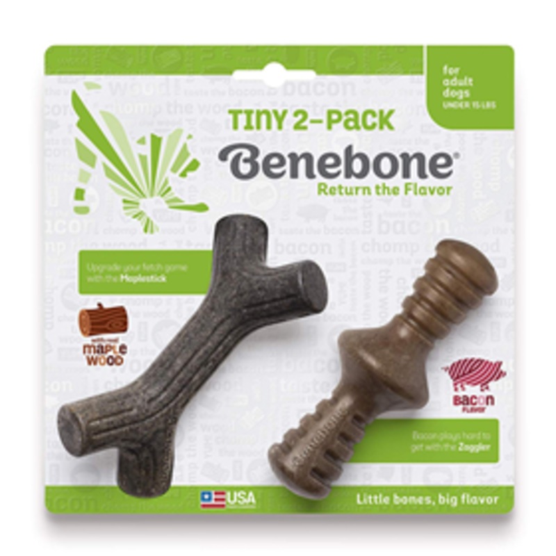 Benebone Tiny 2-Pack Maplestick &  Zaggler Dog Chew Toy