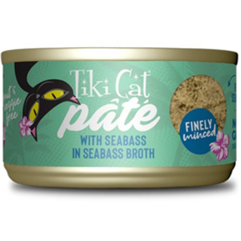 Tiki Cat Pate with Seabass in Seabass Broth 2.8 oz.