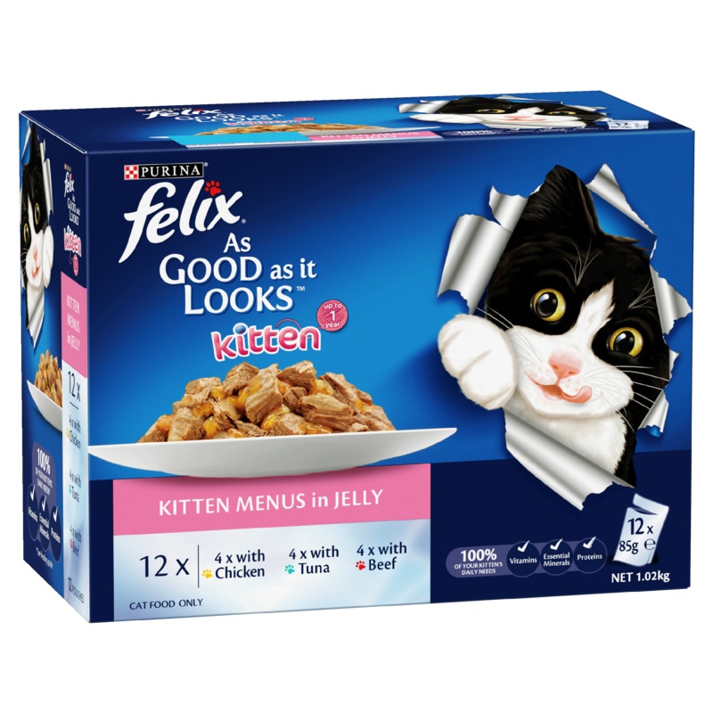Felix As Good As It Looks Kitten Menu Wet Cat Food 85g x 12