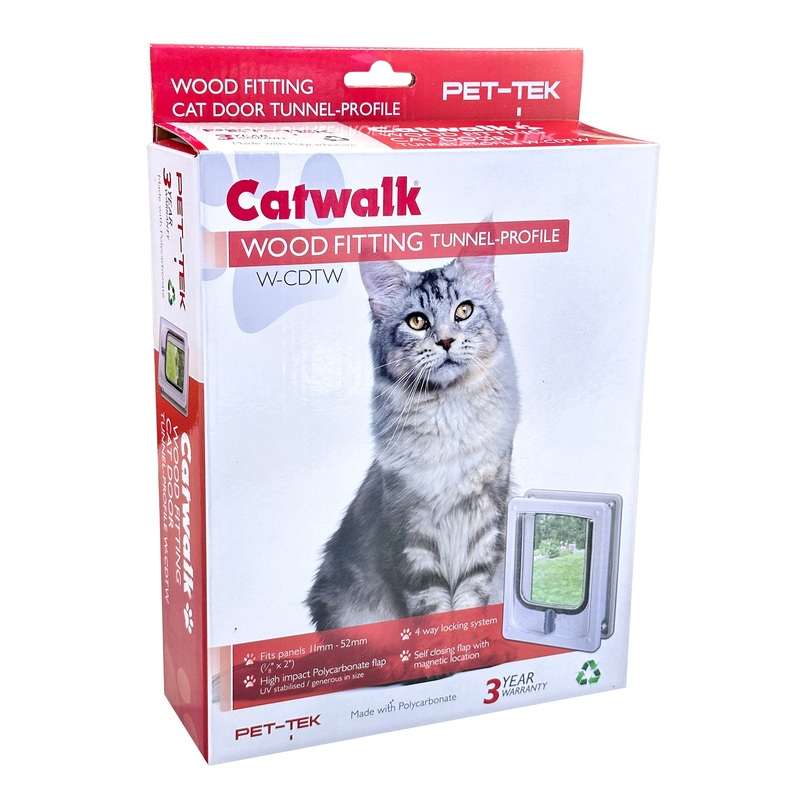 Pet-Tek Catwalk Wood Fitting Cat Door – Tunnel Profile