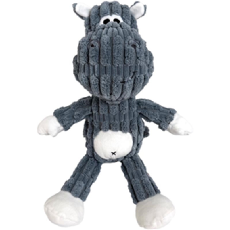 Shoreway Corduroy Hippo Plush Dog Toy