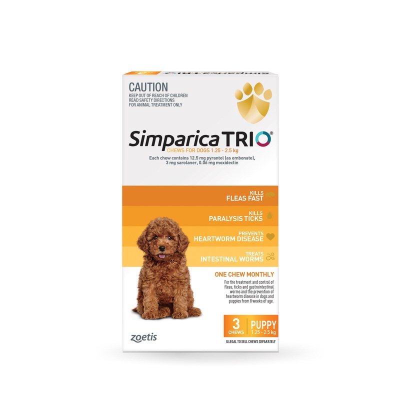 Simparica Trio Puppy Chews 1.3-2.5kg 3 Pack