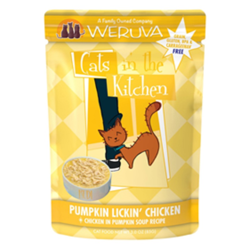 WERUVA Cats in the Kitchen Pumpkin Lickin Chicken Pouch 3 oz