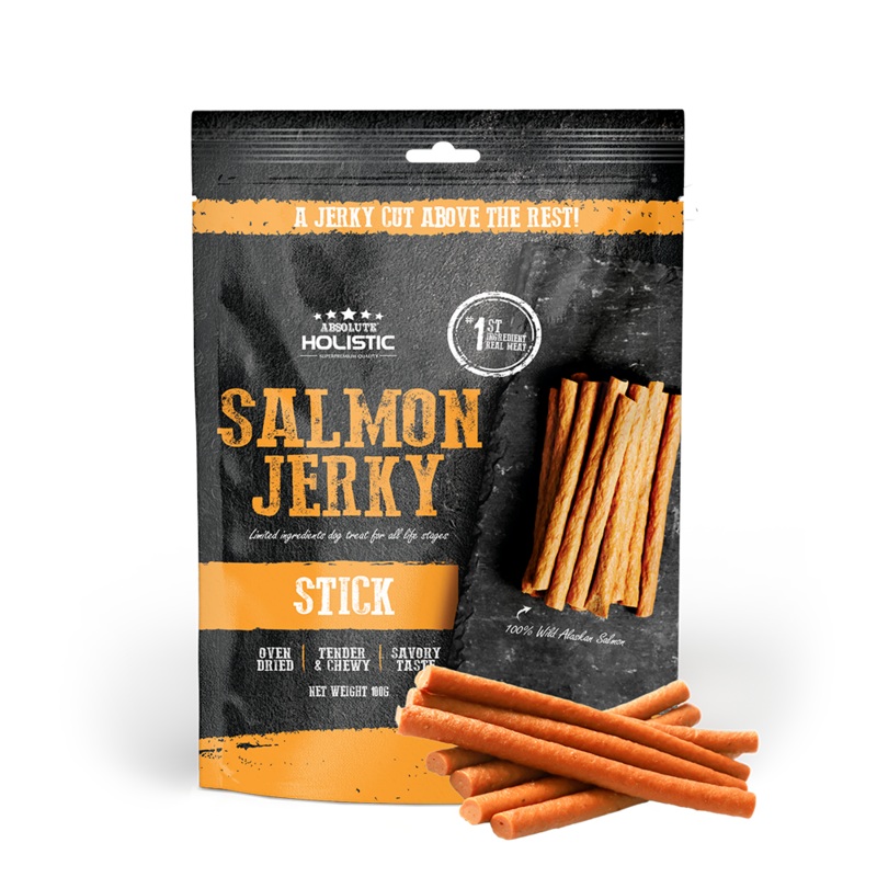 Absolute Holistic Dog Treats Salmon Jerky Stick 100g