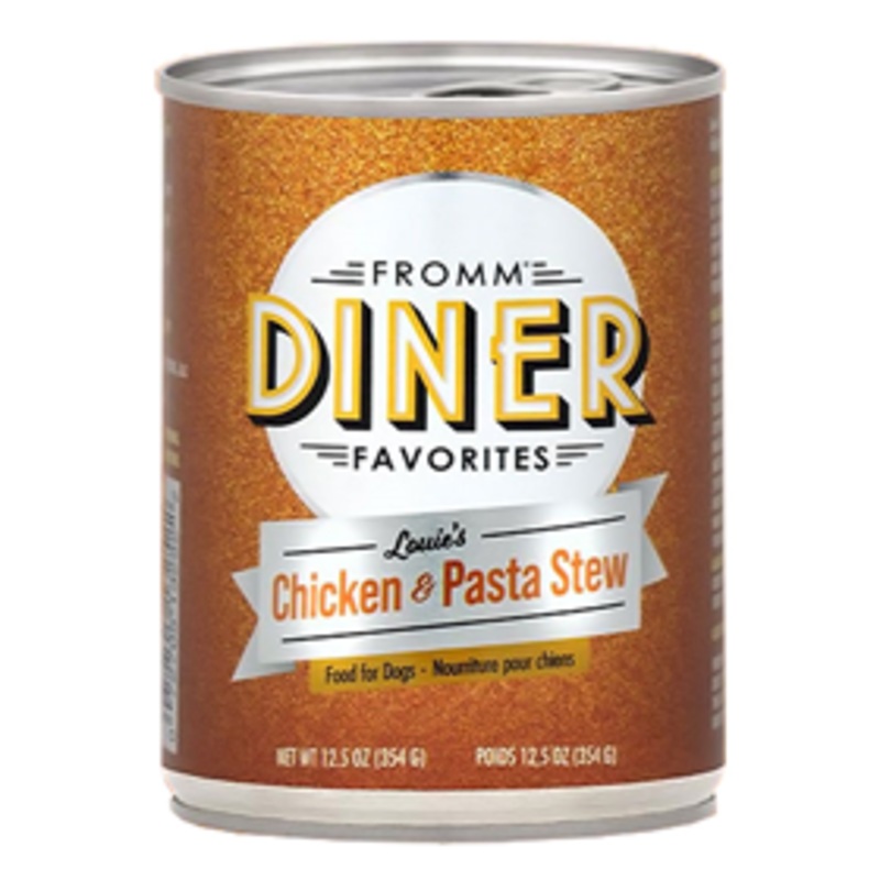 Fromm Diner Favorites Louies Chicken and Pasta Stew Canned Dog Food 12 oz.