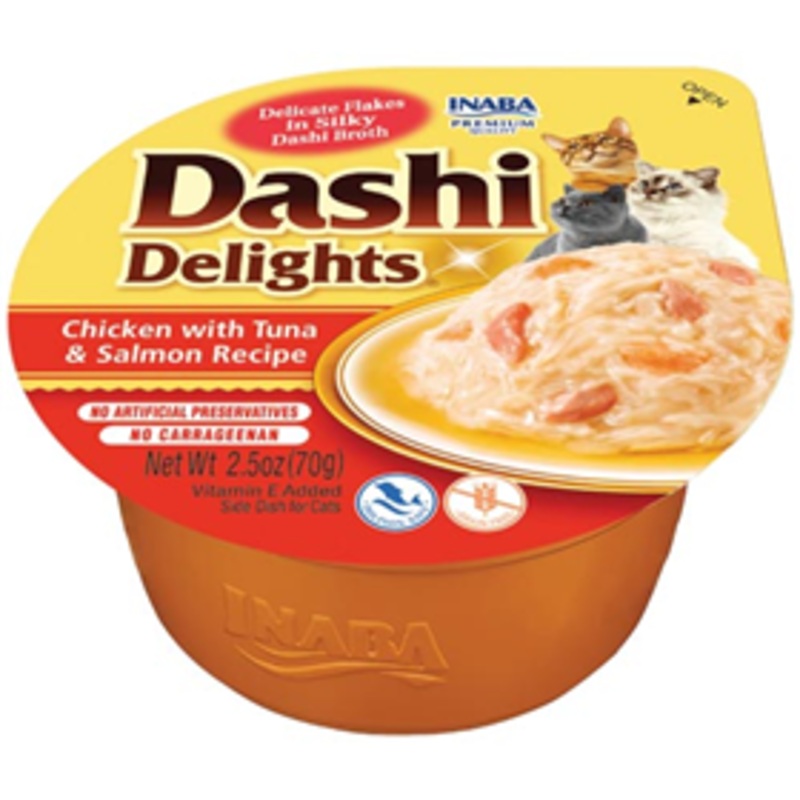 Inaba Dashi Delights Chicken with Tuna & Salmon in Broth Cat Food 2.5oz