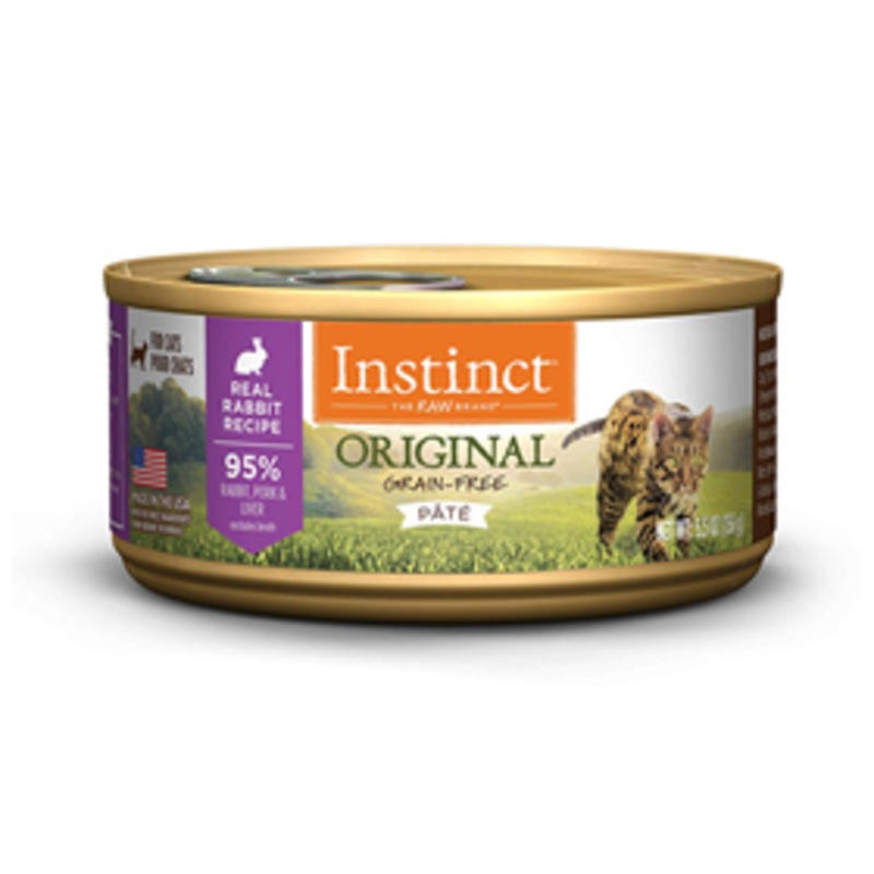 Instinct Original Grain-Free Pate Real Rabbit Recipe Cat Food 5.5 oz.