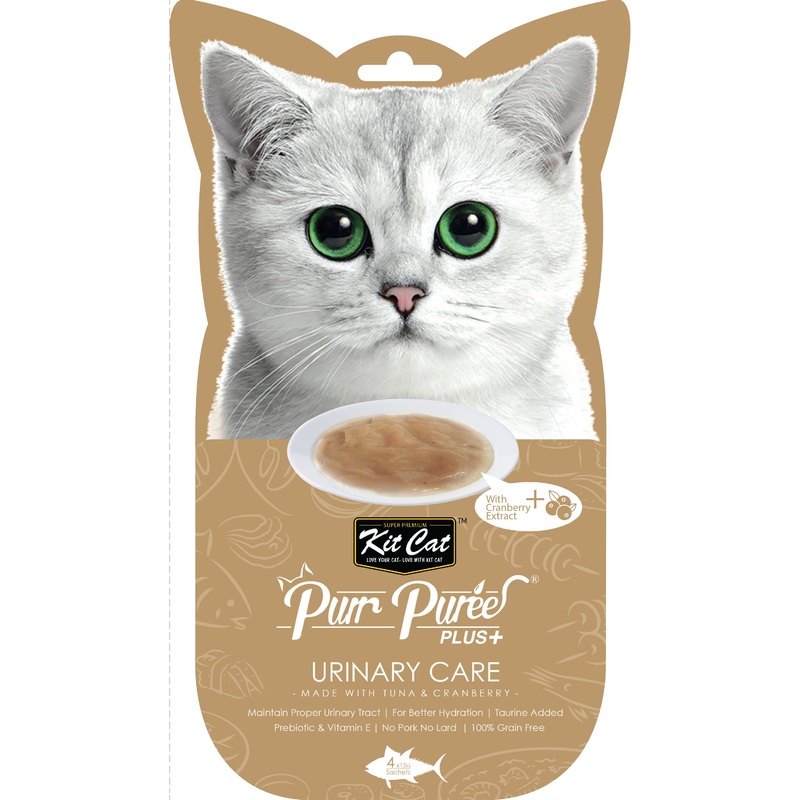 Kit Cat Purr Puree Plus Cat Treat Urinary Care 4 x15g