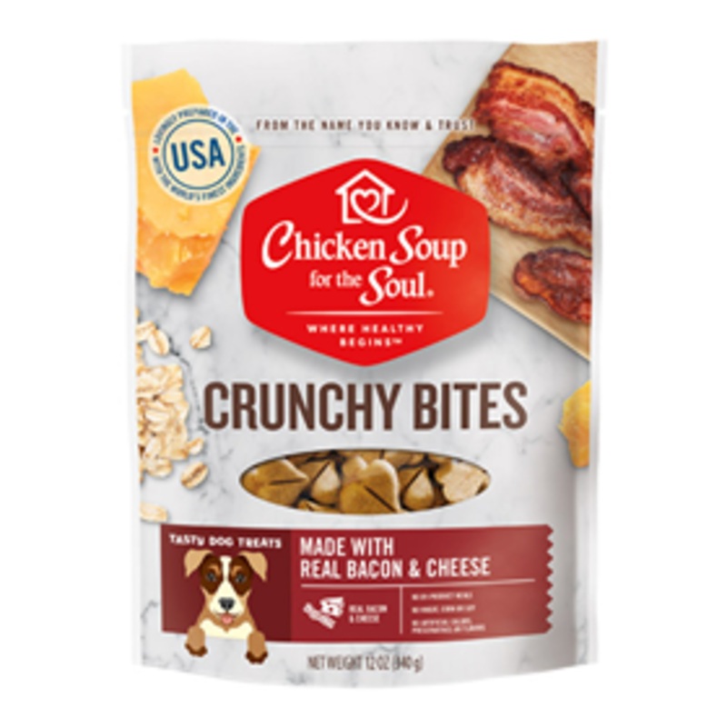 Chicken Soup for the Soul Crunchy Bites Made with Real Bacon & Cheese Dog Treats 12 oz.